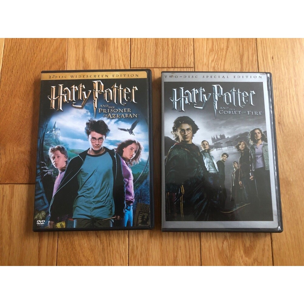 Harry Potter 2 Lot DVD Set Prisoner of Azkaban & Goblet of Fire